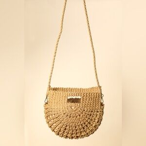 Fame Braided Semi Circle Tote Bag